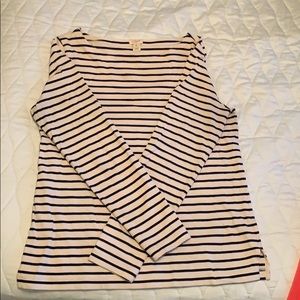 J. Crew Boatneck Striped Long Sleeve Top